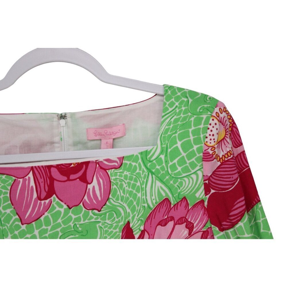 NWT Lilly Pulitzer Lyla Dress Size 6 Novelty Print Floral Resortwear Tropical - Picture 6 of 13